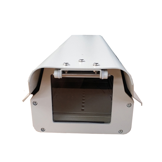 Outdoor cctv camera housing IP66 waterproof monitoring security shield cover case aluminium sun shield wiper optical glass