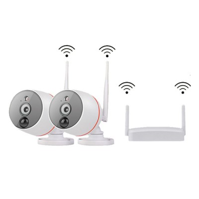 2CH 1080p 2megapixels HD Wireless WIFI Connection Outdoor Mini PIR Detection Network Camera NVR Kit Set Suit