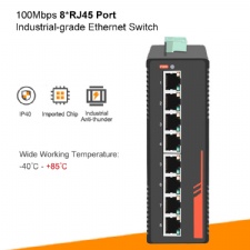 Unmanaged 8 RJ45 Ports Full 10/100Mbps Industrial Ethernet Network Switch Switcher