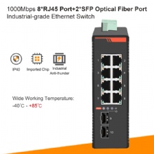 8 Port Full Gigabit 1000Mbps 2 Uplink Port Industrial Ethernet Network Switch Switcher