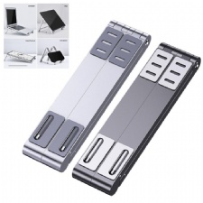 3-in-1 Multi-function Foldable Adjustable Aluminum Tablet Laptop Notebook Cell Phone Desktop Holder Stand Support